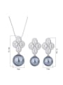 thumb Brass Cubic Zirconia Luxury Clover Earring and = Set 2