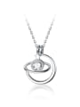 thumb 925 Sterling Silver Cubic Zirconia Solitaire Planet Necklace 0