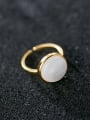 thumb 925 Sterling Silver With Gold Plated Simple Round Free Size Ring 0