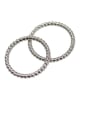 thumb 925 Sterling Silver Bead White Round Minimalist Midi Ring 2