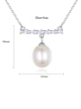 thumb 925 Sterling Silver Freshwater Pearl Geometric Dainty Necklace 3