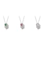 thumb Copper Cubic Zirconia Hollow Leaf Dainty Necklace 1