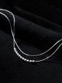 thumb 925 Sterling Silver Round Minimalist Multi Strand Necklace 1