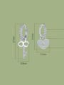 thumb 925 Sterling Silver Cubic Zirconia Asymmetrical Key Heart Dainty Huggie Earring 2
