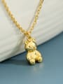 thumb 925 Sterling Silver Smooth  Bear Cute  Pendant Necklace 4
