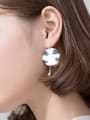 thumb 925 Sterling Silver Smooth Round Minimalist Hook Earring 1