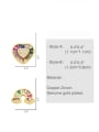 thumb Brass Cubic Zirconia Rainbow Cute Heart Stud Earring 3
