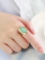 thumb Stainless steel Turquoise Geometric Vintage Band Ring 2