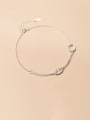 thumb 925 Sterling Silver  Minimalist Geometric  Bead Chain Anklet 0