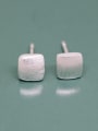 thumb 925 Sterling Silver Minimalis Smooth Square t Stud Earring 2