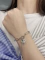 thumb Vintage  Sterling Silver With Platinum Plated Vintage Hollow Chain Bracelets 1