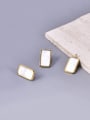thumb Titanium Steel Shell Rectangle Minimalist Stud Earring 0