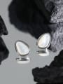 thumb 925 Sterling Silver Shell Water Drop Minimalist Stud Earring 1