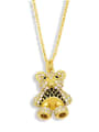 thumb Brass Cubic Zirconia Bear Vintage Necklace 2