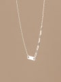 thumb 925 Sterling Silver Asymmetric smooth beads  Minimalist Necklace 1