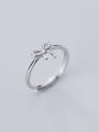 thumb 925 Sterling Silver Cubic Zirconia Bowknot Cute Band Ring 0
