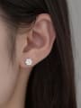 thumb 925 Sterling Silver Cubic Zirconia Geometric Minimalist Stud Earring 1