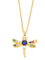 thumb Brass Cubic Zirconia Owl Vintage Necklace 2