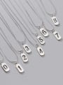 thumb 925 Sterling Silver Geometric  Minimalist Glossy Numbers Pendant Necklace 2