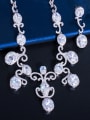 thumb Brass Cubic Zirconia Luxury Flower Earring and Necklace Set 2