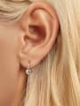 thumb 925 Sterling Silver Moissanite Geometric Minimalist Hook Earring 1