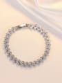 thumb 925 Sterling Silver Cubic Zirconia Round Dainty Bracelet 2