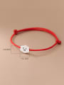 thumb 925 Sterling Silver Cloud Minimalist Adjustable Red Rope Bracelet 1