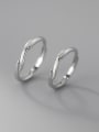 thumb 925 Sterling Silver Round Minimalist Couple Ring 2