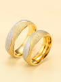 thumb Stainless Steel With Gold Plated Simplistic Round Two-Tone Couple Band Rings 2