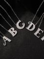 thumb 925 Sterling Silver Cubic Zirconia  Letter Dainty Initials Necklace 2