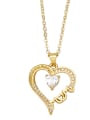 thumb Brass Cubic Zirconia Letter Vintage Heart  Pendant Necklace 2