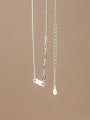 thumb 925 Sterling Silver Asymmetric smooth beads  Minimalist Necklace 2