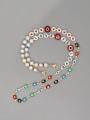 thumb Stainless steel Imitation Pearl Multi Color Letter Bohemia Hand-woven Necklace 0