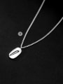 thumb 925 Sterling Silver Smooth Geometric Minimalist Necklace 1