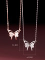 thumb 925 Sterling Silver Cubic Zirconia Butterfly Minimalist Necklace 3