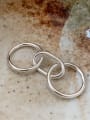thumb 925 Sterling Silver Hollow Geometric Double Loop Band Ring 2