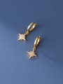 thumb 925 Sterling Silver Cubic Zirconia Star Minimalist Huggie Earring 1
