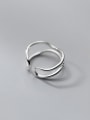 thumb 925 Sterling Silver Geometric Line Minimalist Stackable Ring 3