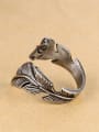 thumb Stainless steel Feather Vintage Band Ring 2