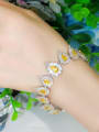 thumb Brass Cubic Zirconia Water Drop Luxury Bracelet 1