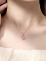 thumb 925 Sterling Silver Moissanite Swan Dainty Necklace 1