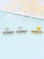 thumb 925 Sterling Silver Letter Cute Simple geometric letters Stud Earring 3