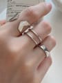 thumb 925 Sterling Silver  Minimalist Inclined Double  Free Size  Ring 0