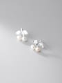 thumb 925 Sterling Silver Imitation Pearl  Cute Simple and small pearl cherry Stud Earring 3