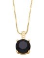 thumb Brass Glass Stone Round Vintage Necklace 3