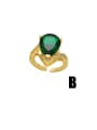 thumb Brass Cubic Zirconia Water Drop Trend Band Ring 4