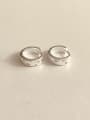 thumb 925 Sterling Silver Geometric Vintage Huggie Earring 1