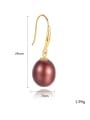 thumb 925 Sterling Silver Freshwater Pearl Multi Color Oval Minimalist Hook Earring 4