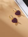thumb Brass Cubic Zirconia Heart Dainty Huggie Earring 2