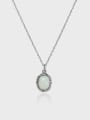 thumb 925 Sterling Silver Opal Geometric Vintage Necklace 0